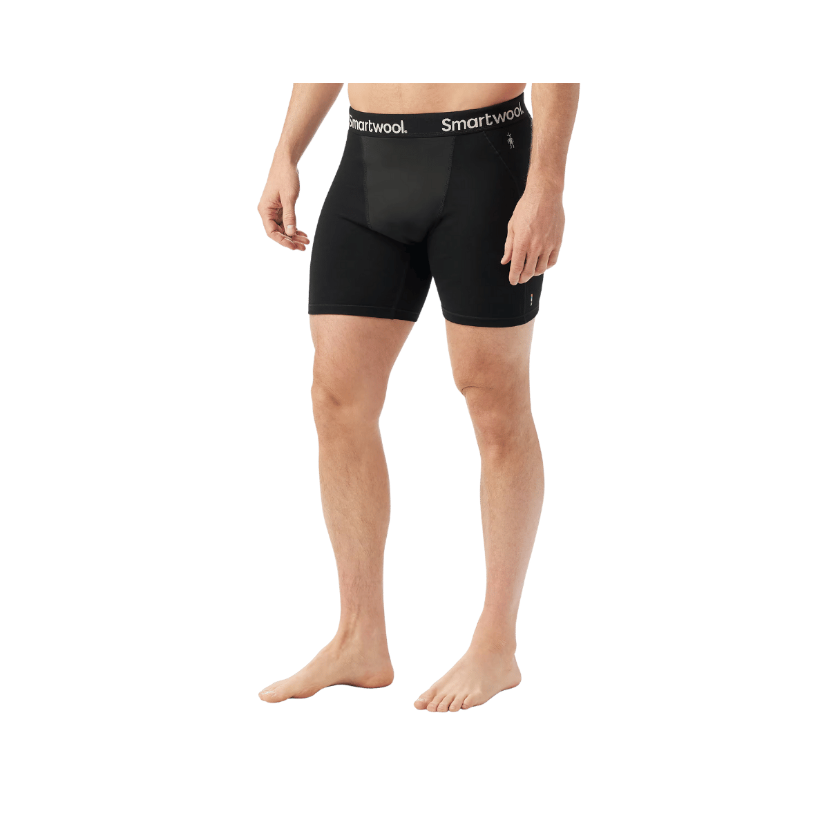 SMARTWOOL MEN'S WIND BOXER BRIEF - BLACK - FRONT VIEW