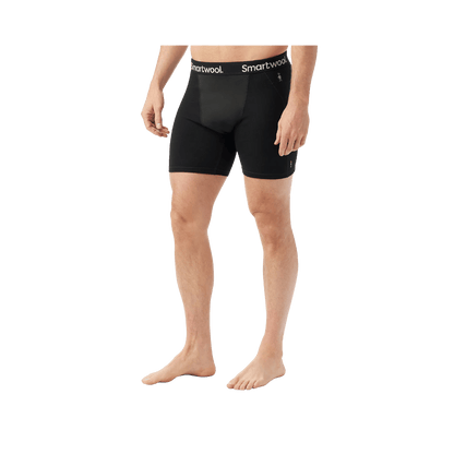 SMARTWOOL MEN'S WIND BOXER BRIEF - BLACK - FRONT VIEW