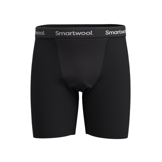 SMARTWOOL MEN'S WIND BOXER BRIEF - BLACK - PRODUCT DETAIL VIEW