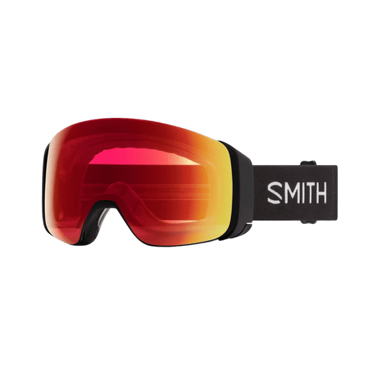 SMITH 4D MAG GOGGLE - BLACK CHROMAPOP PHOTOCROMIC RED MIRROR - SIDE FRONT VIEW