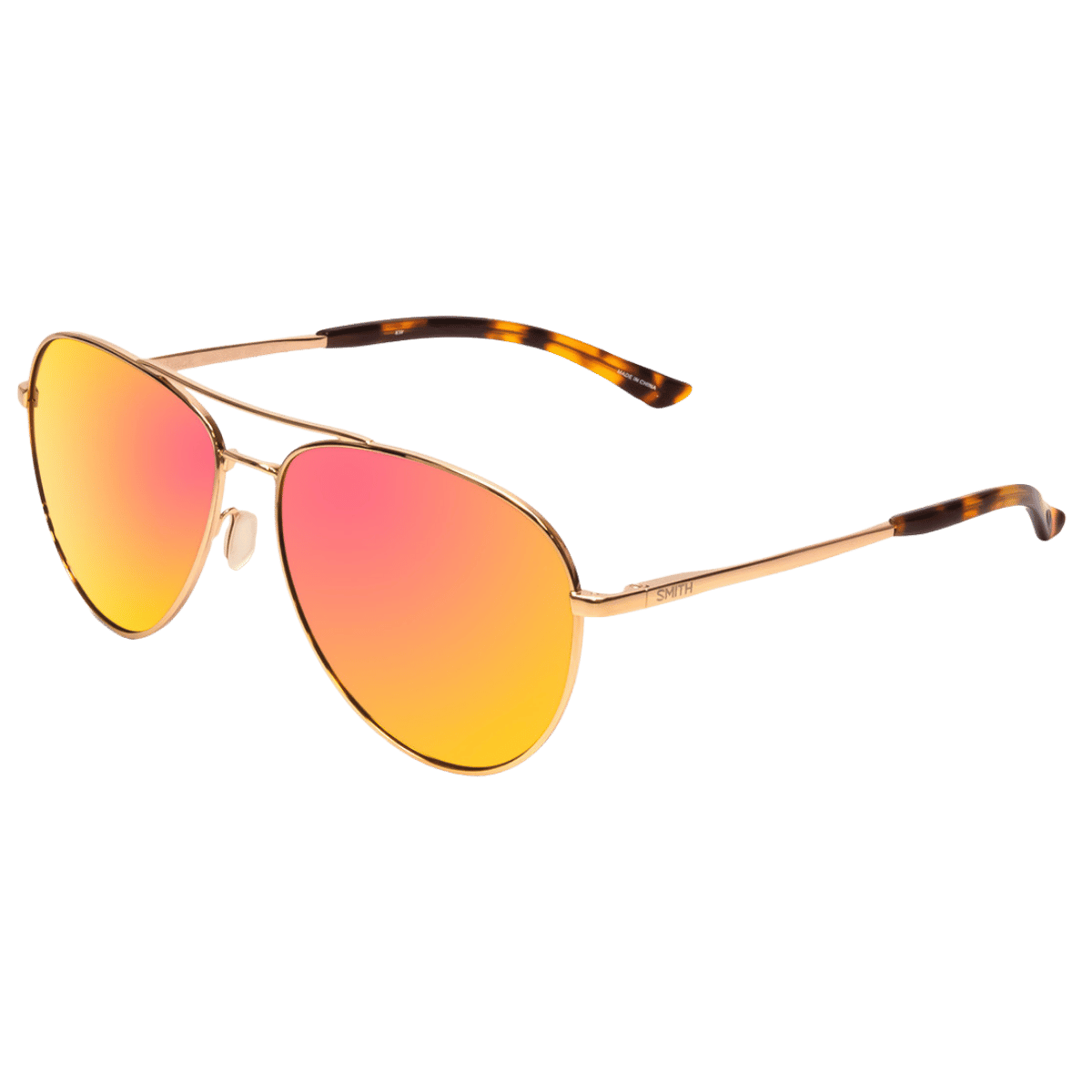 SMITH LAYBACK SUNGLASSES ROSE GOLD/CP POLARIZED ROSE GOLD MIRROR FRONT SIDE MIRROR