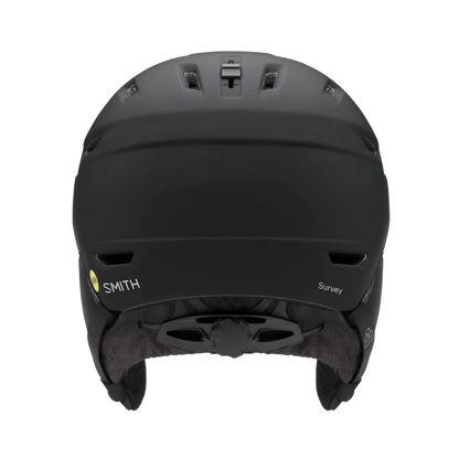SMITH SURVEY MIPS HELMET - MATTE BLACK/CHROMAPOP EVERYDAY GREEN MIRROR - BACK VIEW