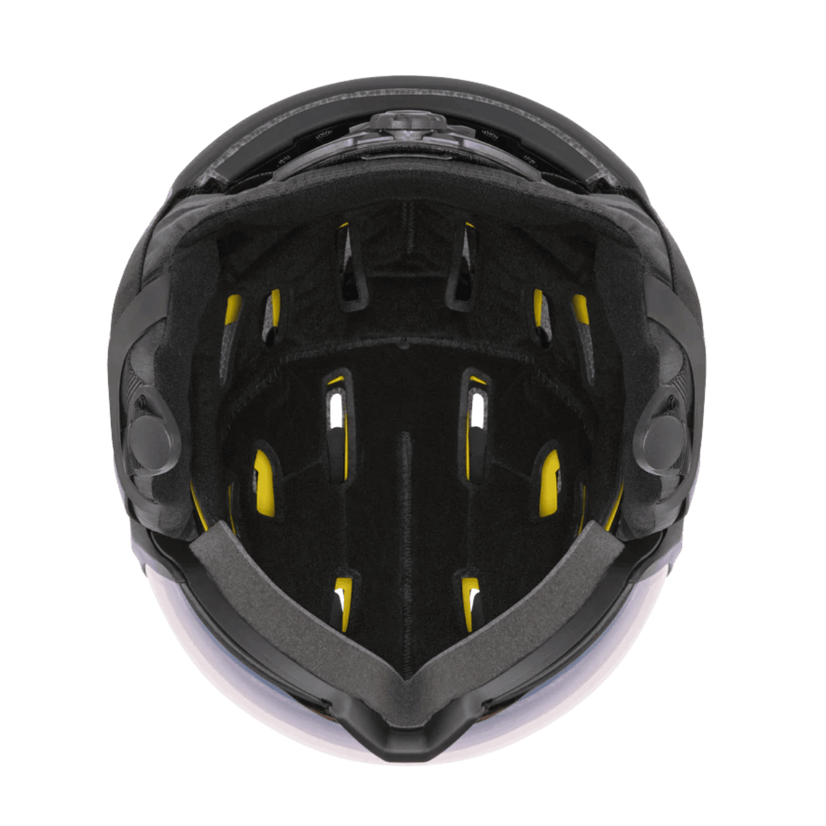 SMITH SURVEY MIPS HELMET - MATTE BLACK/CHROMAPOP EVERYDAY GREEN MIRROR - BOTTOM VIEW