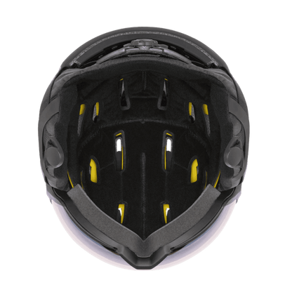 SMITH SURVEY MIPS HELMET - MATTE BLACK/CHROMAPOP EVERYDAY GREEN MIRROR - BOTTOM VIEW