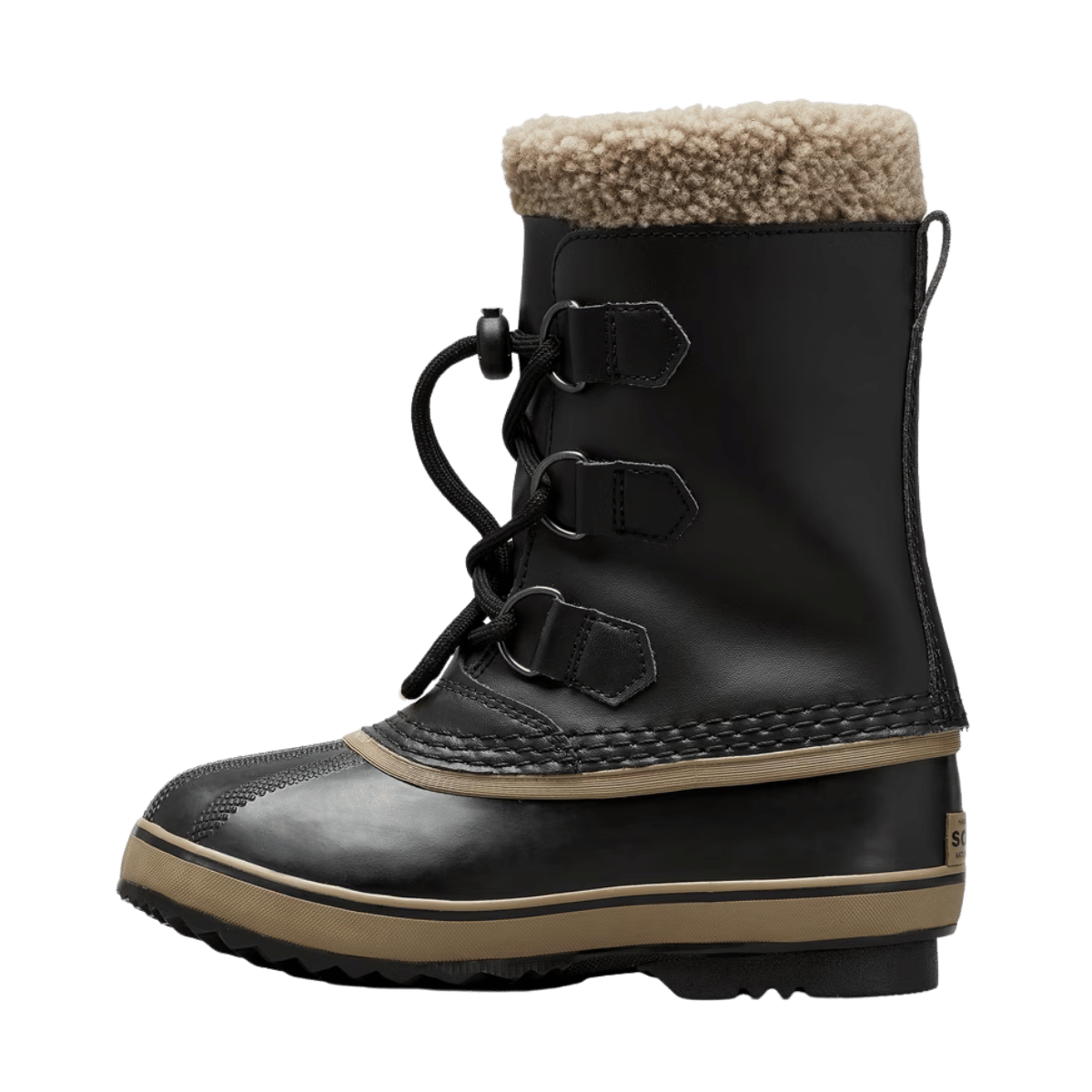 SOREL YOUTH YOOT PAC TP WATERPROOF BOOT - BLACK - LEFT SIDE VIEW