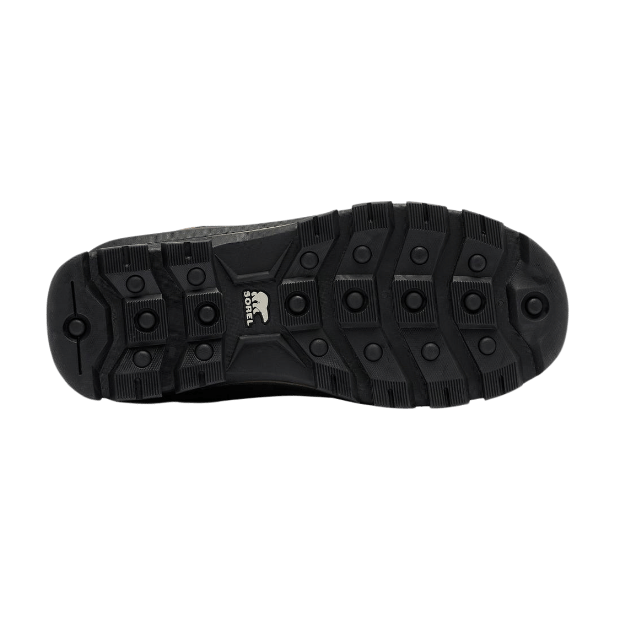SOREL MEN'S BUXTON PULL ON WATERPROOF BOOT - DELTA BLACK - BOTTOM SOLE VIEW