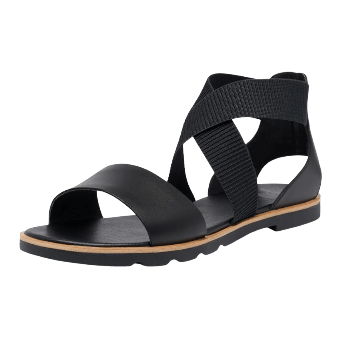 SOREL WOMEN'S ELLA III SANDAL - BLACK - FRON VIEW