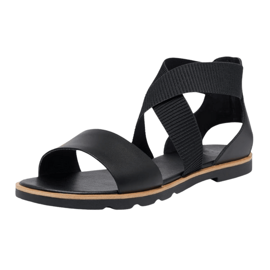SOREL WOMEN'S ELLA III SANDAL - BLACK - FRON VIEW