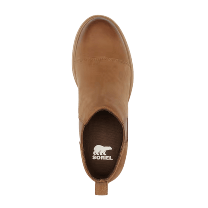 SOREL WOMEN'S EVIE II CHELSEA PULL ON BOOTS - TAFFY/GUM - TOP VIEW