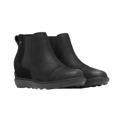 OREL WOMEN'S EVIE II CHELSEA PULL ON BOOTS - BLACK/ SEA SALT - ANGLE VIEW DISPLAYING PAIR