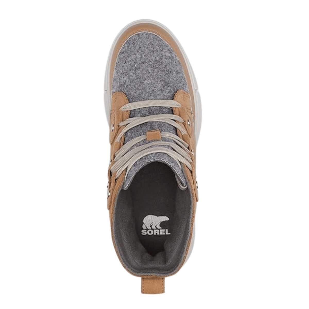 SOREL WOMEN'S EXPLORER NEXT JOAN WATERPROOF BOOTS - TAWNY BUFF/ MOONSTONE - TOP VIEW