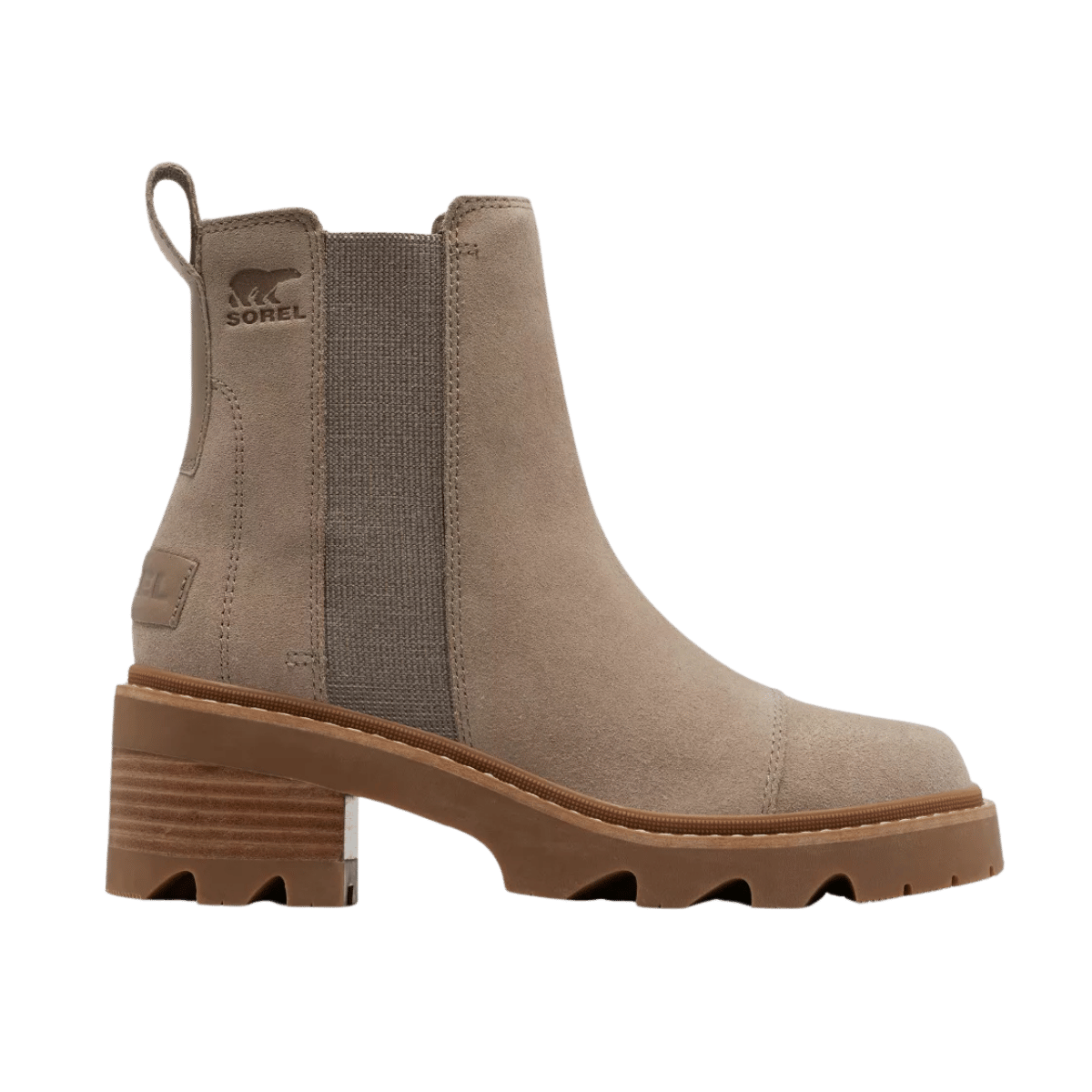 SOREL WOMEN'S JOAN NOW CHELSEA BOOTS - OMEGA TAUPE - LEFT SIDE VIEW