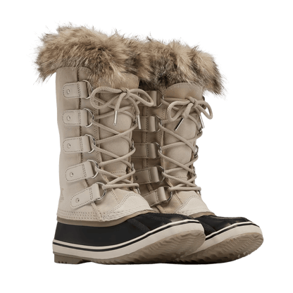SOREL WOMEN'S JOAN OF ARCTIC WATERPROOF BOOT - FAWN/OMEGA TAUPE - FRONT ANGLED PAIR VIEW