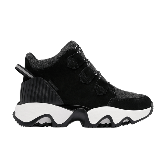 SOREL WOMEN'S KINETIC IMPACT CARIBOU PLUS WATERPROOF BOOT - BLACK/SEA SALT - RIGHT SIDE VIEW