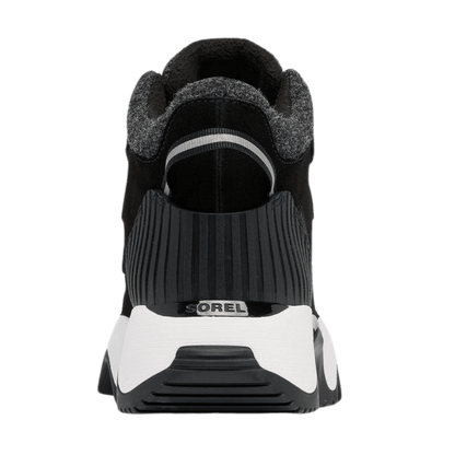 SOREL WOMEN'S KINETIC IMPACT CARIBOU PLUS WATERPROOF BOOT - BLACK/SEA SALT - BACK VIEW