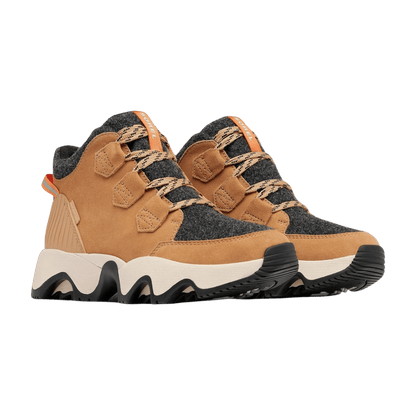 SOREL WOMEN'S KINETIC IMPACT CARIBOU PLUS WATERPROOF BOOT - TAWNY BUFF - FRONT ANGLED PAIR VIEW