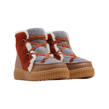 SOREL WOMEN'S ONA AVE ALPINE WATERPROOF BOOTS - VELVET TAN - FRONT ANGLED PAIR VIEW