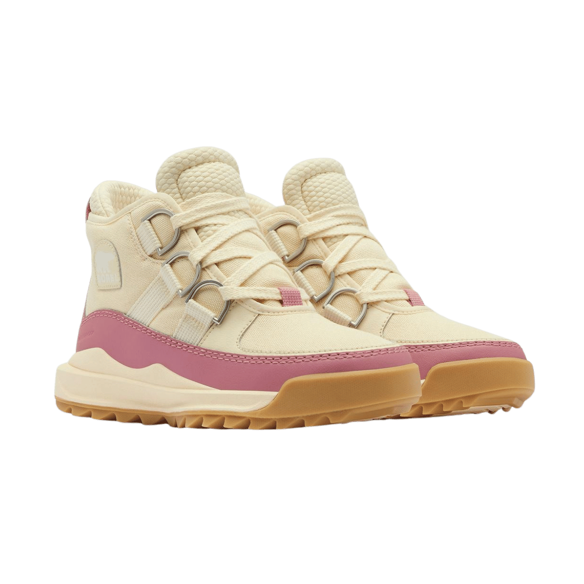 SOREL WOMEN'S ONA RMX CHUKKA PLUS WATERPROOF BOOT - HONEY WHITE - ANGLED PAIR VIEW