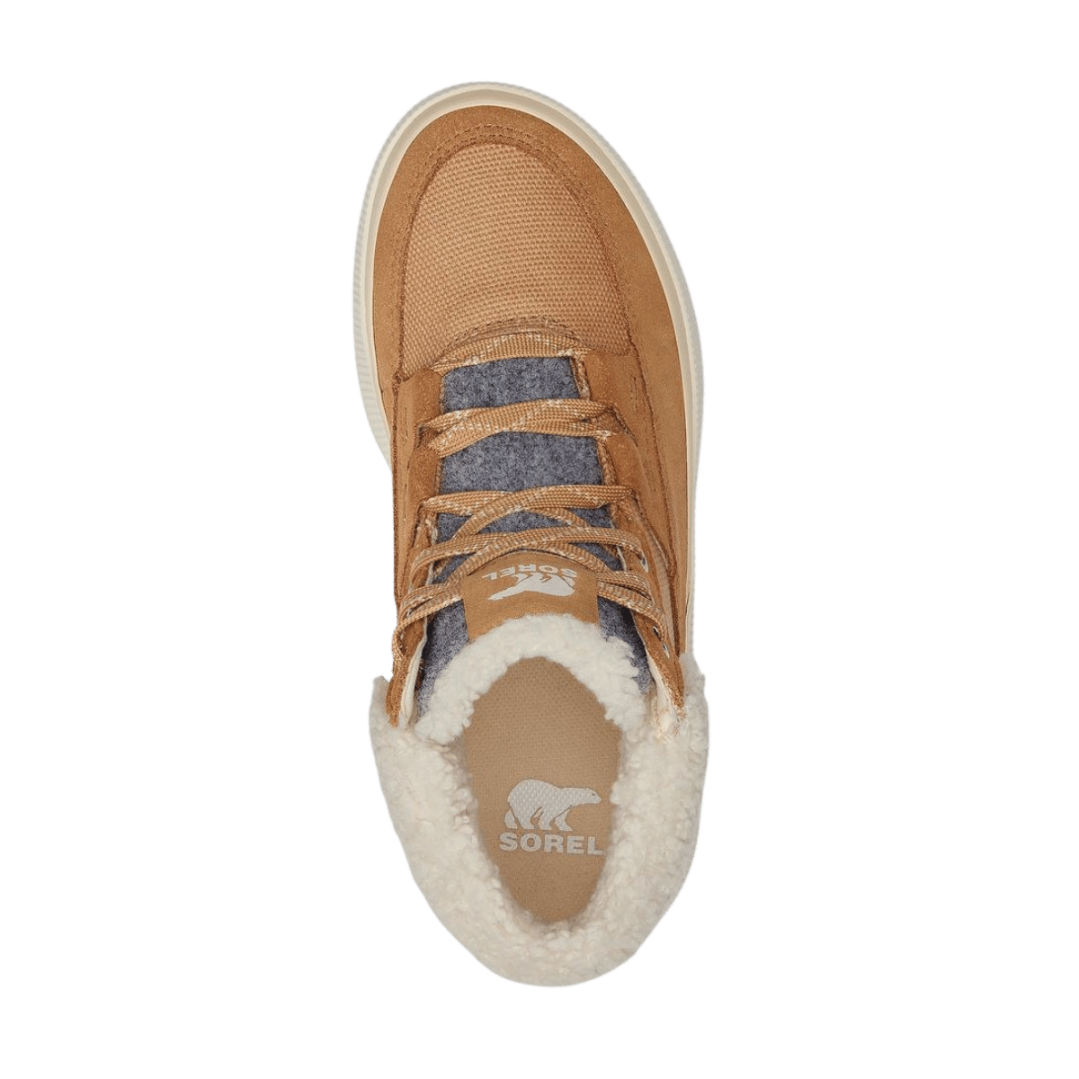 SOREL OUT N ABOUT IV MID WATERPROOF SNEAKER - TAWNY BUFF - TOP VIEW