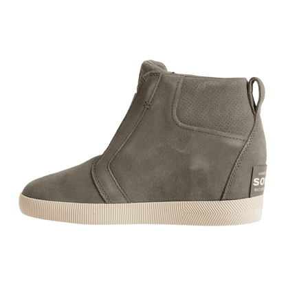 SOREL WOMEN'S OUT N ABOUT PULL ON WEDGE BOOTS - QUARRY - RIGHT SIDE VIEW