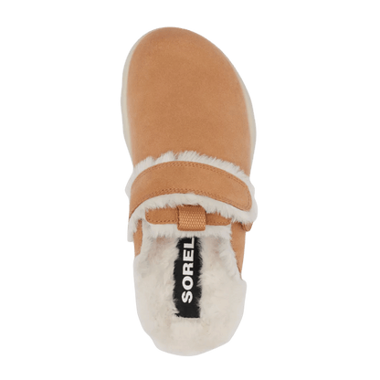 SOREL WOMEN'S VIIBE SUEDE COZY CLOG- TAWNY BUFF - TOP VIEW