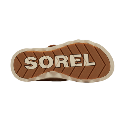 SOREL WOMEN'S VIIBE SUEDE COZY CLOG- TAWNY BUFF - BOTTOM SOLE VIEW