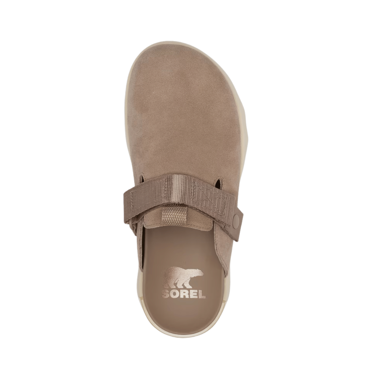 SOREL WOMEN'S VIIBE CLOG SHOES - OMEGA TAUPE - TOP VIEW