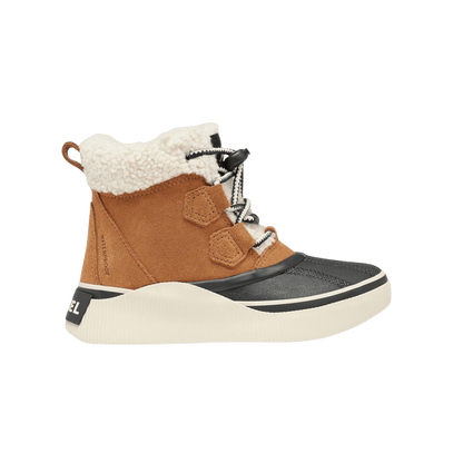 SOREL YOUTH OUT N ABOUT IV CHILLZ WATERPROOF BOOTS - TAFFY BLACK - SIDE VIEW