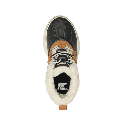 SOREL YOUTH OUT N ABOUT IV CHILLZ WATERPROOF BOOTS - TAFFY BLACK - TOP VIEW