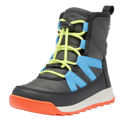 SOREL YOUTH WHITNEY II PLUS LACE WATERPROOF SNOW BOOTS - JET/BLACK - FRONT ANGLED VIEW