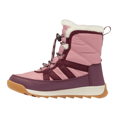 SOREL YOUTH WHITNEY II PLUS LACE WATERPROOF SNOW BOOTS - DAZED MAUVE - LEFT SIDE VIEW