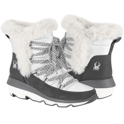 SPYDER WOMEN'S CAMDEN 2 LACE BOOT - GREY - FRONT AND SIDE ANGLED PAIR VIEW