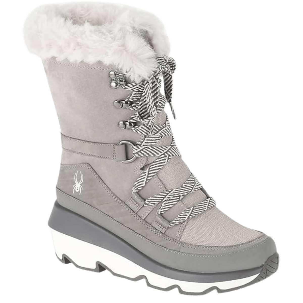 SPYDER WOMEN'S CONIFER WINTER BOOTS - DOVE GREY - FRONT ANGLED VIEW