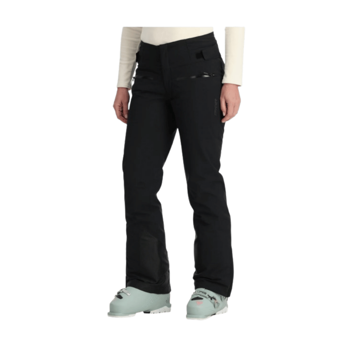 SPYDER WOMENS WINTER WINNER PANTS - BLACK - FRONT VIEW