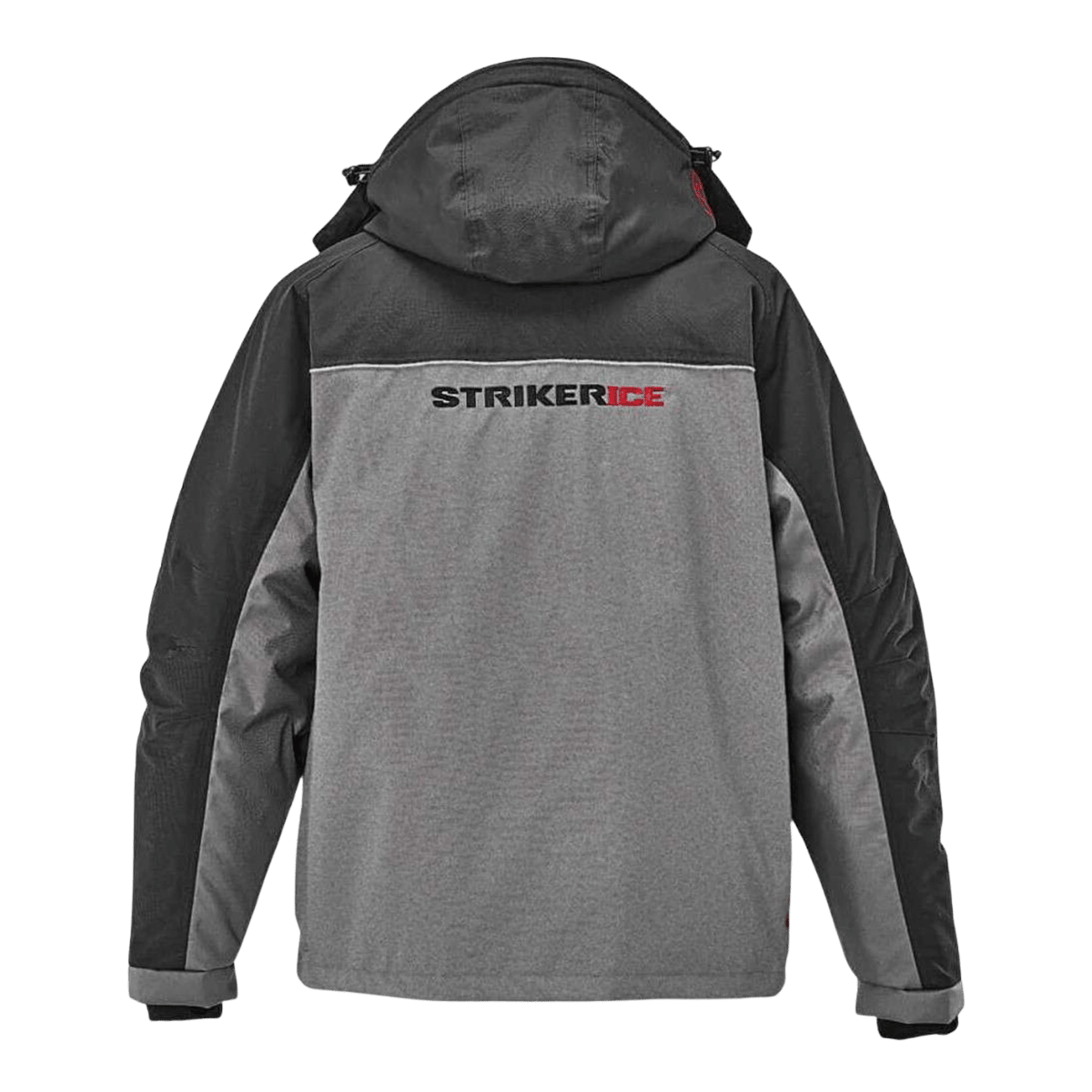 STRIKER BRANDS HARDWATER JACKET GRAY/BLACK BACK VIEW