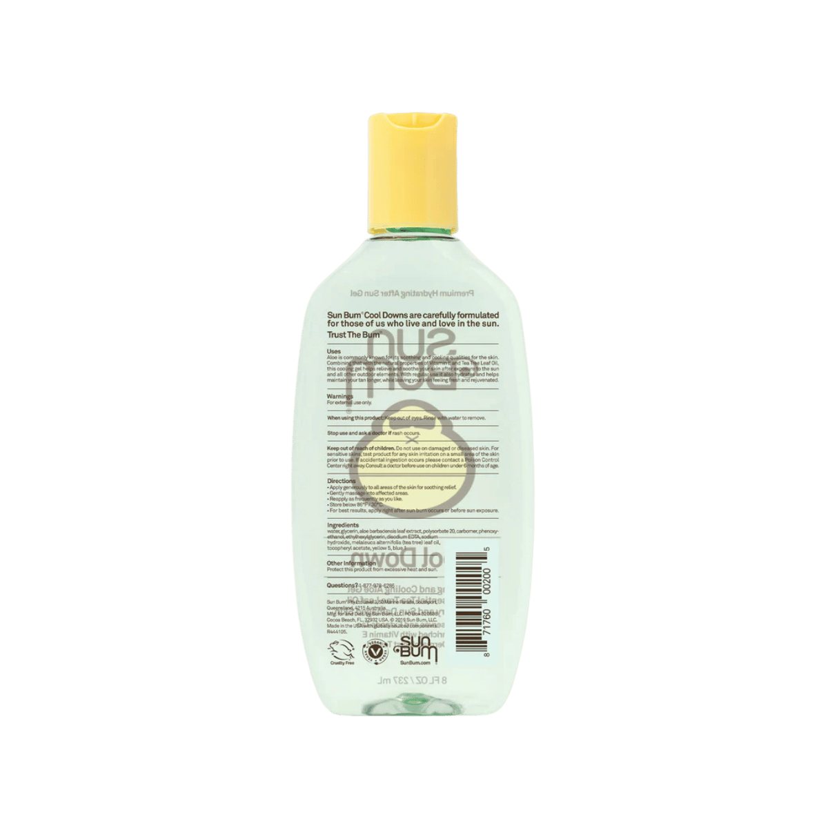 SUN BUM AFTER SUN COOL DOWN GEL - 8 OZ - BACK VIEW