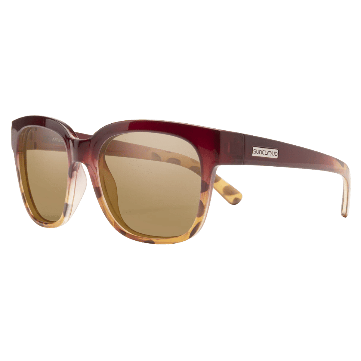 SUNCLOUD AFFECT SUNGLASSES RASPBERRY TORTOISE FADE/POLARIZED BROWN