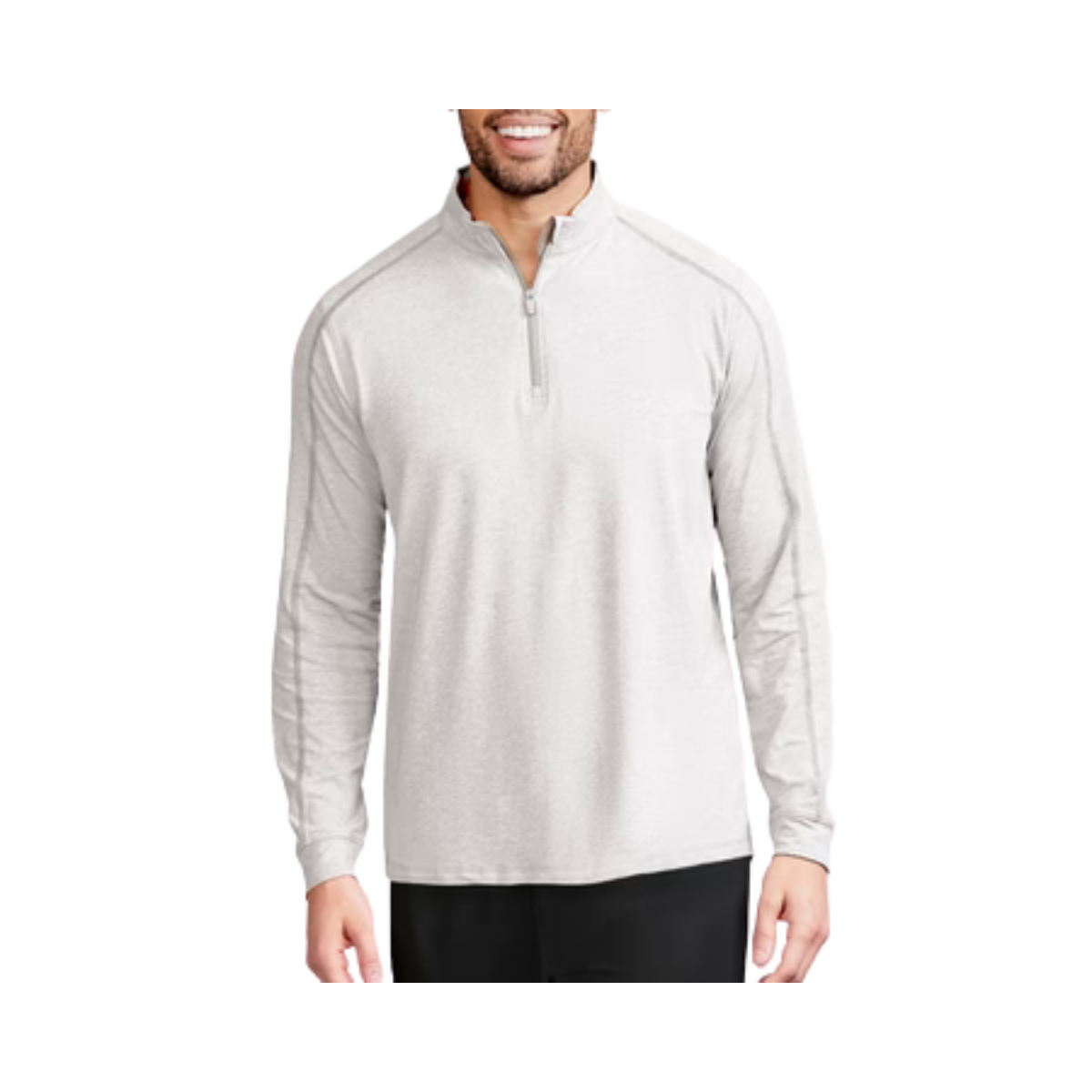 TASC CARROLLTON 1/4 ZIP MARBLE HEATHER GREY