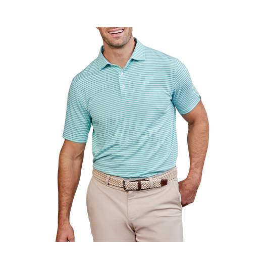 TASC CLOUD POLO BROOKLINE STRIPE WATERFALL HEATHER