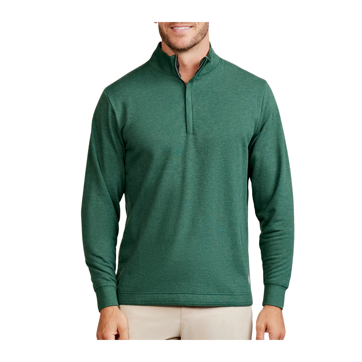 TASC STADIUM FT 1/1 ZIP GREEN CHARCOAL HEATHER