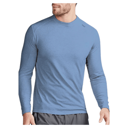 TASC CARROLLTON FITNESS LONG SLEEVE T-SHIRT - CHAMBRAY HEATHER - FRONT VIEW FOCUS WW