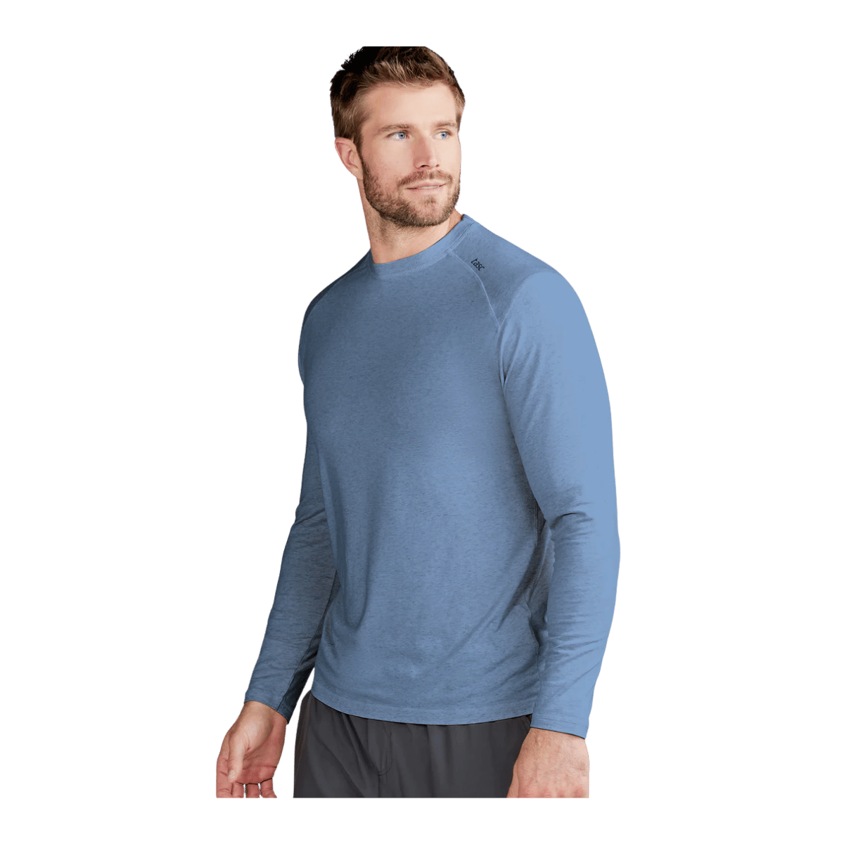 TASC CARROLLTON FITNESS LONG SLEEVE T-SHIRT - CHAMBRAY HEATHER - FRONT VIEW WW