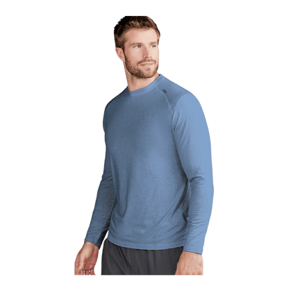 TASC CARROLLTON FITNESS LONG SLEEVE T-SHIRT - CHAMBRAY HEATHER - FRONT VIEW WW