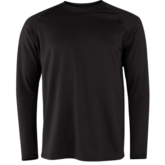 TERRAMAR MEN'S MILITARY FLEECE LONGSLEEVE CREW REG - BLACK