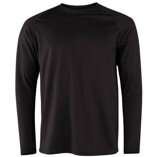 TERRAMAR MEN'S MILITARY FLEECE LONGSLEEVE CREW TALL - JET BLACK