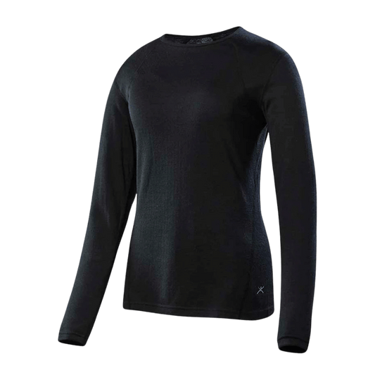 TERRAMAR WOMENS AUTHENTIC THERMAL CREW - BLACK