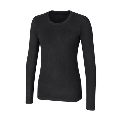TERRAMAR WOMEN'S HERITAGE PERFORMANCE FLEECE CREW 4.0 - BLACK