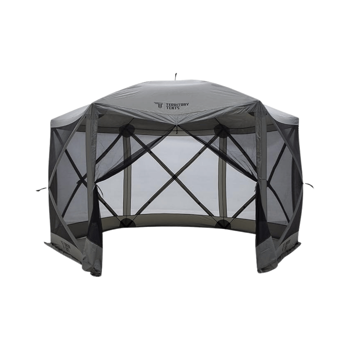 TERRITORY TENTS 6 SIDED PORTABLE SCREEN TENT - SLATE GREY