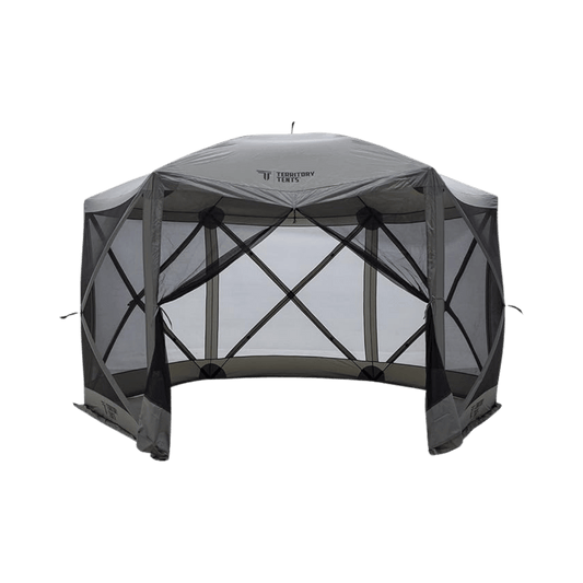 TERRITORY TENTS 6 SIDED PORTABLE SCREEN TENT - SLATE GREY