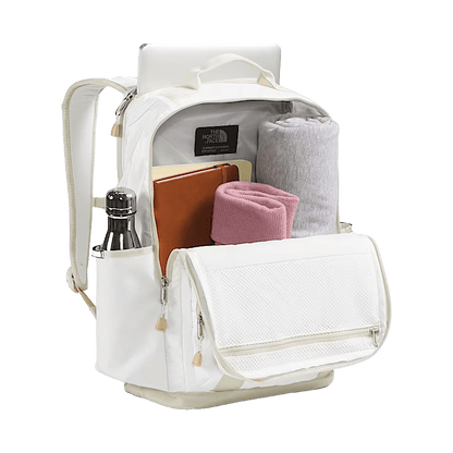 THE NORTH FACE BASE CAMP DAYPACK - WHITE ASH CALACATTA PALE KHAKI - OPEN PACK VIEW